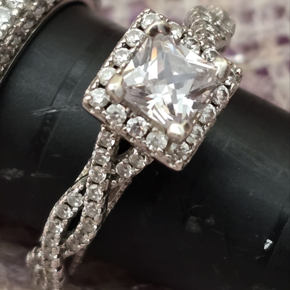 Joancee Princess Cut Halo Infinity Ring